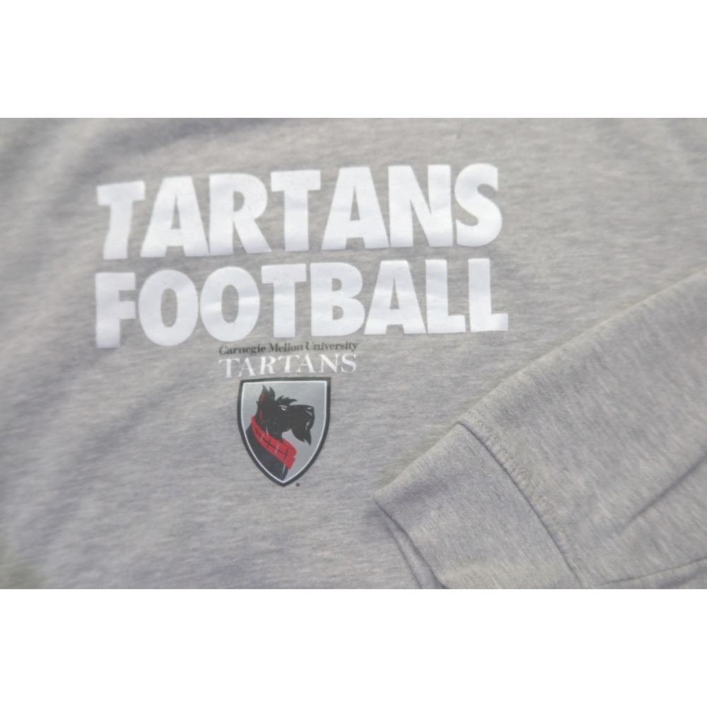 Carnegie Mellon Tartans Football Sweatshirt Men's L Grey Crewneck Side Pockets - Picture 3 of 8